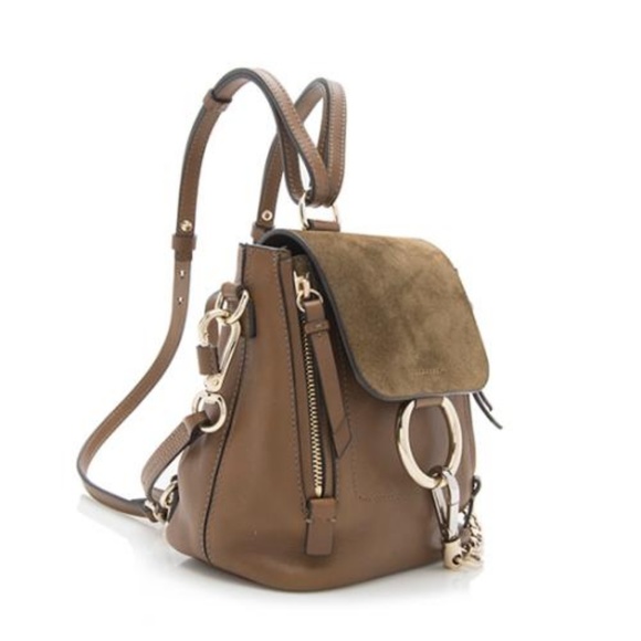 SOLD! Chloé Brown Suede and Faye Mini Backpack - Picture 7 of 8